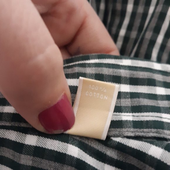 Michael Kors Dress Shirt Large Button Down 16.5 34/35 Green Gray Plaid Collared - Picture 2 of 6